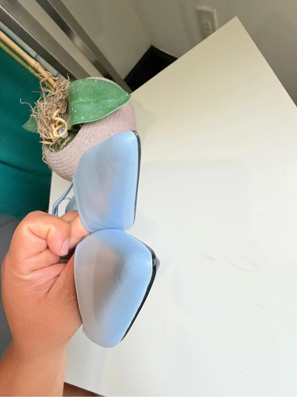 Zara Light Blue Slingback Heels Pointed Toe Size 37 US 6.5